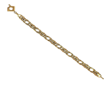 Žluté zlato náramek dutý 19cm